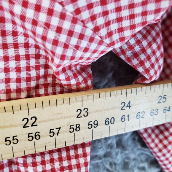 Lauren Ralph Lauren Shirt Mens 16.5 32/33 Red White Check Button-Up Non-Iron - Picture 4 of 7